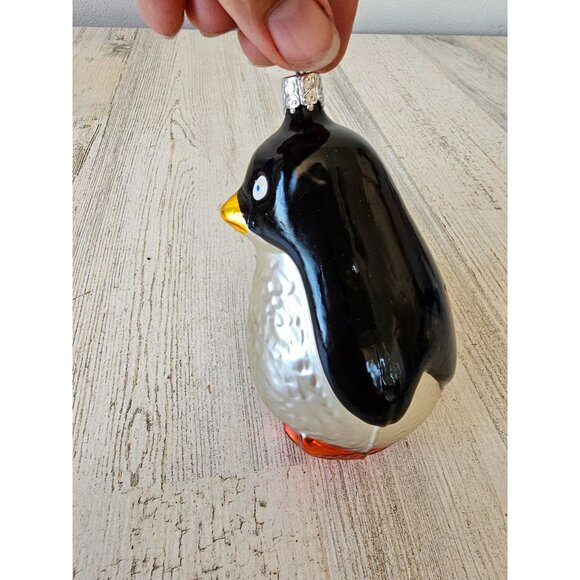Vintage inge glas penguin animal ornament Xmas tree roly poly - Picture 4 of 7